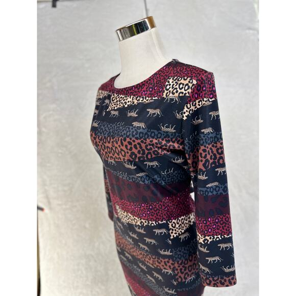Victoria Sport Leopard Open Back Dress 3/4 Sleeve Black NICE Bodycon MEDIUM‎ - Picture 12 of 16